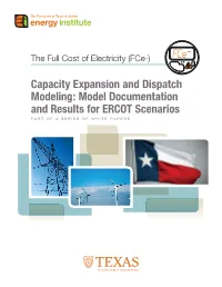 Model Documentation and Results for ERCOT Scenarios