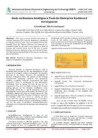 Study on Business Intelligence Tools for Enterprise Dashboard Development