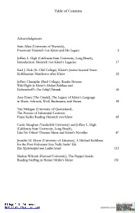Table of Contents