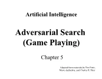 Adversarial Search (Game Playing)