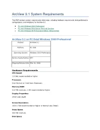 Arcview 9.1 System Requirements