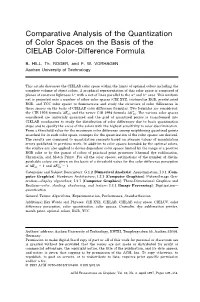 Comparative Analysis of the Quantization of Color Spaces on the Basis of the CIELAB Color-Difference Formula