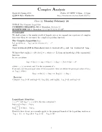 Complex Logarithm