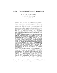 Linear Cryptanalysis of DES with Asymmetries