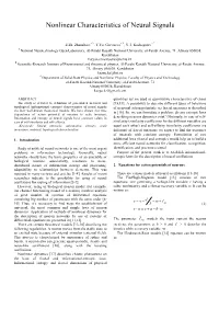Nonlinear Characteristics of Neural Signals