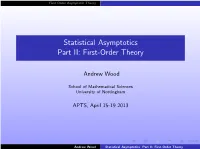Statistical Asymptotics Part II: First-Order Theory