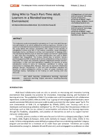 Using Wiki to Teach Part-Time Adult Learners in a Blended Learning