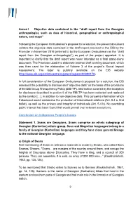 2 Annex I Objective Data Contained in the ''Draft Report from the Georgian