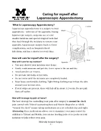 Caring for Myself After Laparoscopic Appendectomy