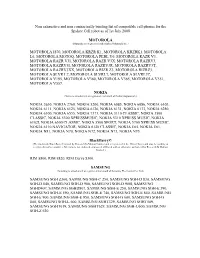 Non Exhaustive and Non Contractually Binding List of Compatible Cell Phones for the Spykee Cell Robot As of 1St July 2008