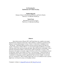 On Benchmarks: Institutions and Violence in Iraq
