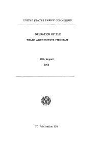 Operation of the Trade Agreements Program