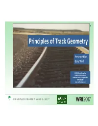 Principles of Track Geometry