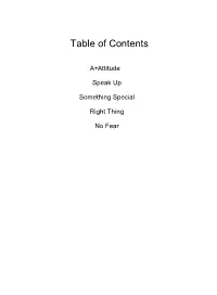 Table of Contents