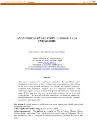 An Empirical Evaluation of Small Area Estimators