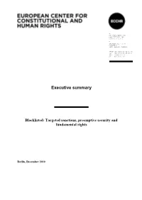 Executive Summary Blacklisted