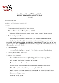 Minutes from Annual General Meeting: 3Rd February 2014