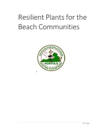 Resilient Plants for the Beach Communities