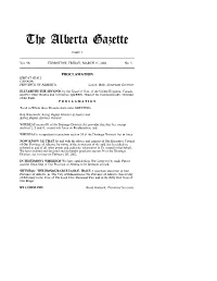 The Alberta Gazette, Part I, March 15, 2002