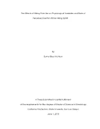 The Effects of Hiking Pole Use on Physiological Variables and Rate of Perceived Exertion While Hiking Uphill