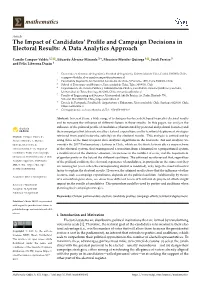 The Impact of Candidates' Profile and Campaign Decisions In