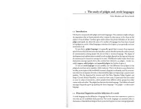 The Study of Pidgin and Creole Languages