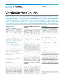 Vertica in the Clouds