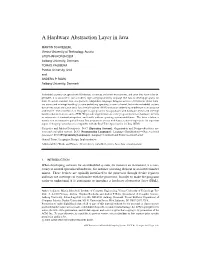 A Hardware Abstraction Layer in Java