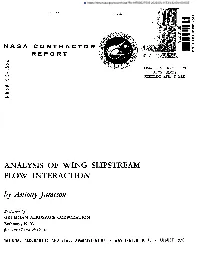 ANALYSIS of WING SLIPSTREAM FLOW INTERACTION by Antony Janzesoa