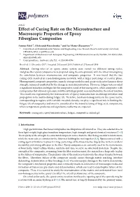 Effect of Curing Rate on the Microstructure and Macroscopic Properties of Epoxy Fiberglass Composites