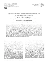 Grain Sorting in the Morphological Active Layer of a Braided River Physical Model