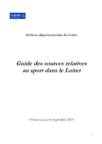 Guide Des Sources Relatives Au Sport Dans Le Loiret