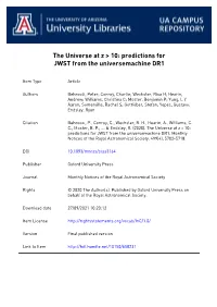 Predictions for JWST from the Universemachine DR1