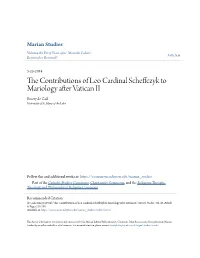 The Contributions of Leo Cardinal Scheffczyk to Mariology After Vatican Ii