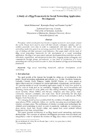 A Study of a Elgg Framework for Social Networking Application Development 1