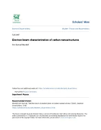 Electron Beam Characterization of Carbon Nanostructures