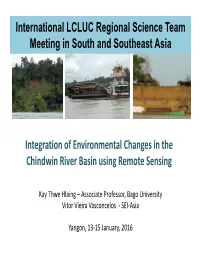 Integration of Environmental Changes in the Chindwin River Basin Using Remote Sensing