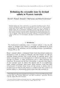Rethinking the Externality Issue for Dryland Salinity in Western Australia