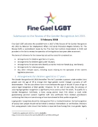 Submission to the Review of the Gender Recognition Act 2015