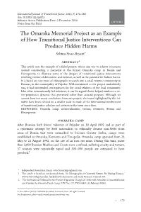 The Omarska Memorial Project As an Example of How Transitional Justice Interventions Can Produce Hidden Harms Sebina Sivac-Bryant*