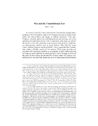 War and the Constitutional Text John C