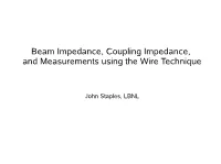 Beam, Coupling Impedance