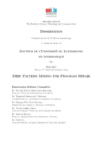 Dissertation Deep Pattern Mining for Program Repair