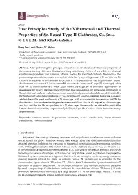 First Principles Study of the Vibrational and Thermal Properties of Sn-Based Type II Clathrates, Csxsn136 (0 ≤ X ≤ 24) and Rb24ga24sn112