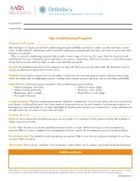 Hip Conditioning Program