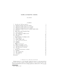 NOTES on ELLIPTIC CURVES Contents 1
