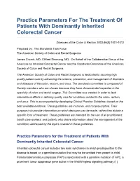 Practice Parameters for the Treatment of Patients with Dominantly Inherited Colorectal Cancer