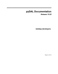 Pydal Documentation Release 15.03
