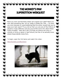 The Monkey's Paw Superstition Webquest