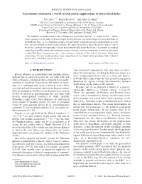 Uncertainty Relation on a World Crystal and Its Applications to Micro Black Holes